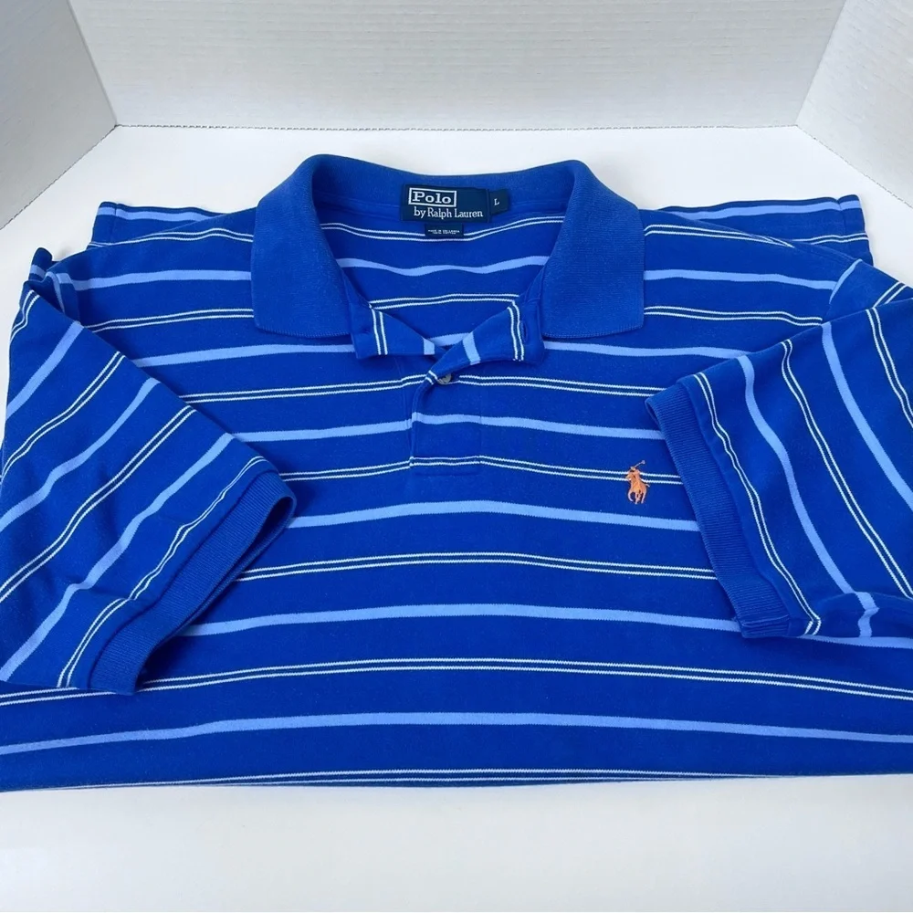 Polo Ralph Lauren Men's 100% Cotton Striped Polo Shirt Size L; Preppy, Casual
